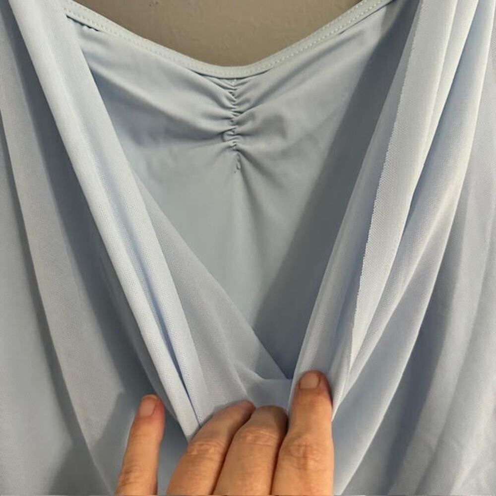 Balera Sz Medium Maxi Dress Double Cowl Stretch Mesh Overlay Dance lyrical - Picture 5 of 10